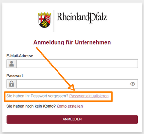 Damit Ihr bestehender Zugang weiterhin genutzt werden kann, ist eine einmalige Passwortaktualisierung erforderlich.